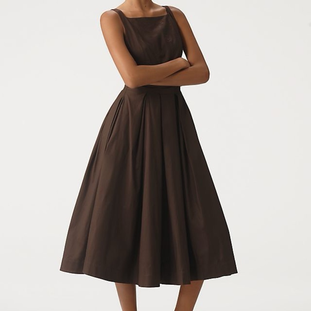 Reformation Jovana Brown Midi Dress with Pockets